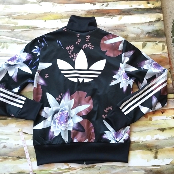 ADIDAS x FARM RIO Collab Limited Edition 2014 LOTUS Zip Black Track Jacket S NEW - Picture 3 of 16